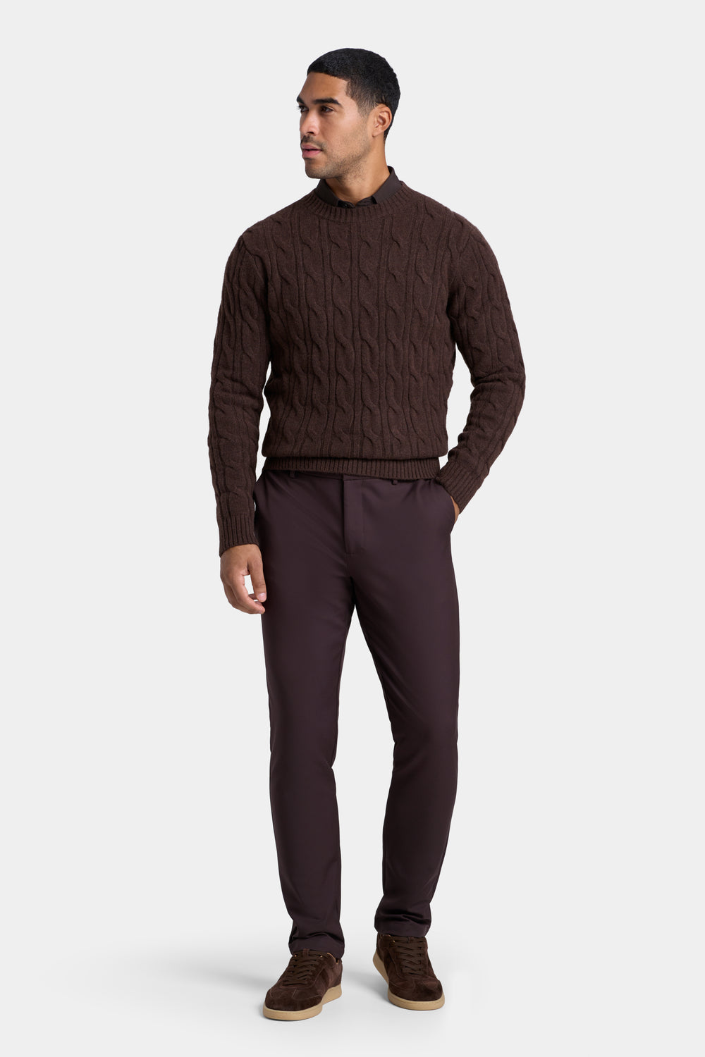 THE CASSARO CABLE CREWNECK SWEATER