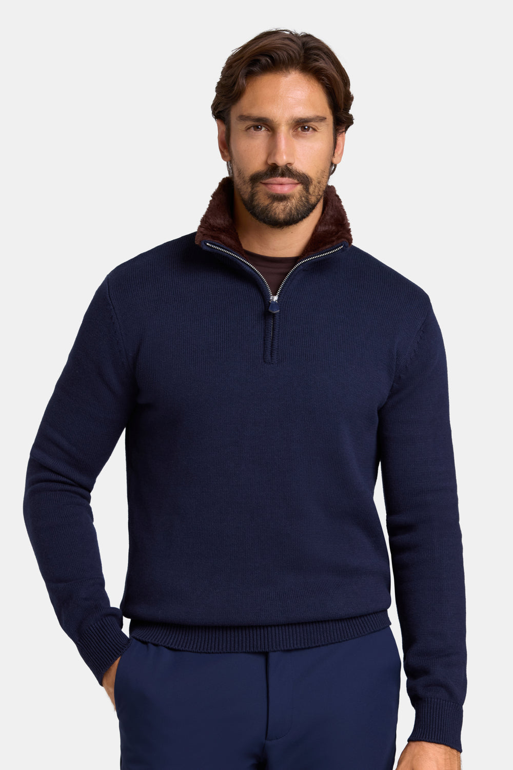THE FIRELLO QUARTER ZIP SWEATER