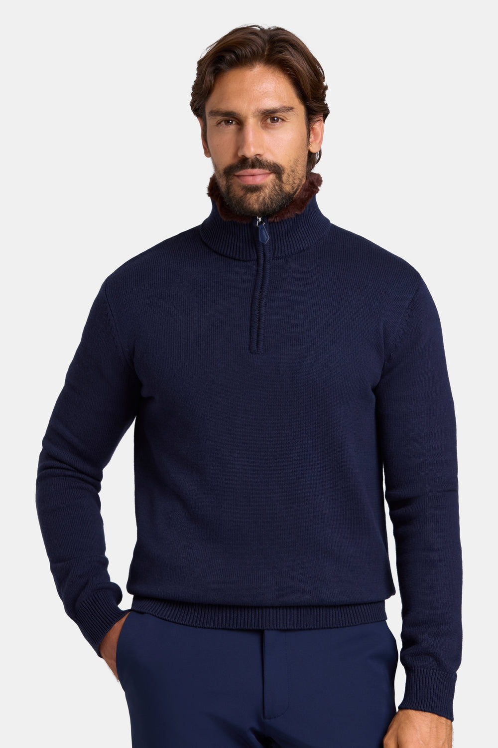 THE FIRELLO QUARTER ZIP SWEATER