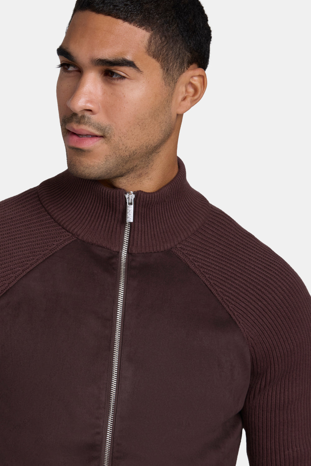 THE PIO FAUX SUEDE CARDIGAN