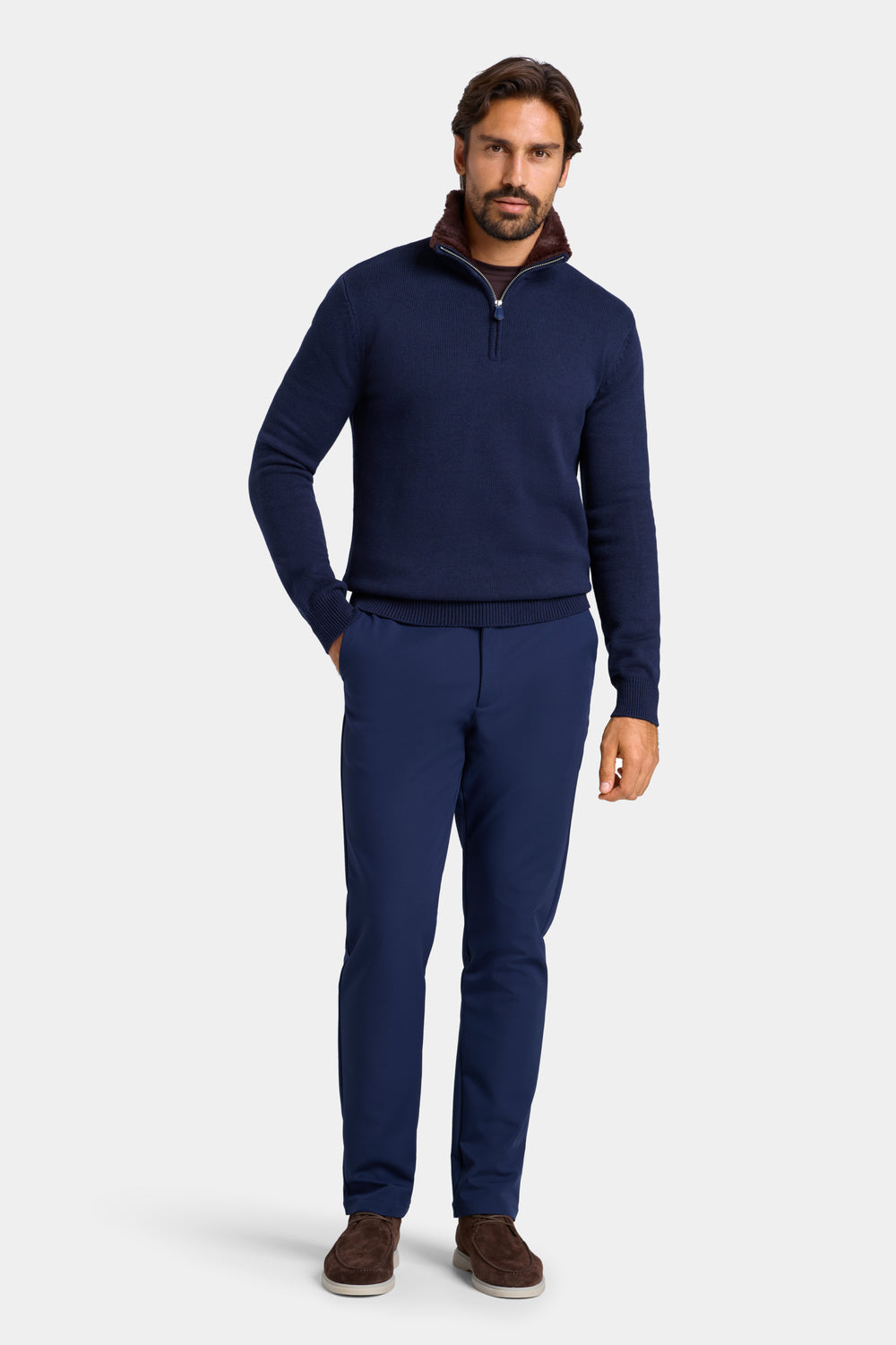 THE FIRELLO QUARTER ZIP SWEATER