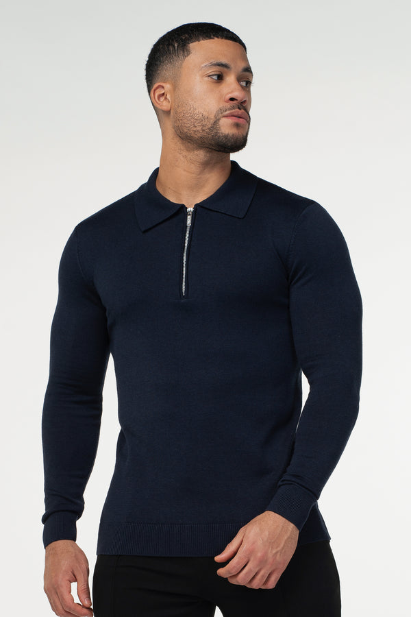 THE VIDA - LONGSLEEVE POLO - BLUE - ICON. AMSTERDAM