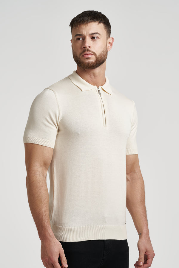 THE VIDA - SHORTSLEEVE POLO - BEIGE - ICON. AMSTERDAM