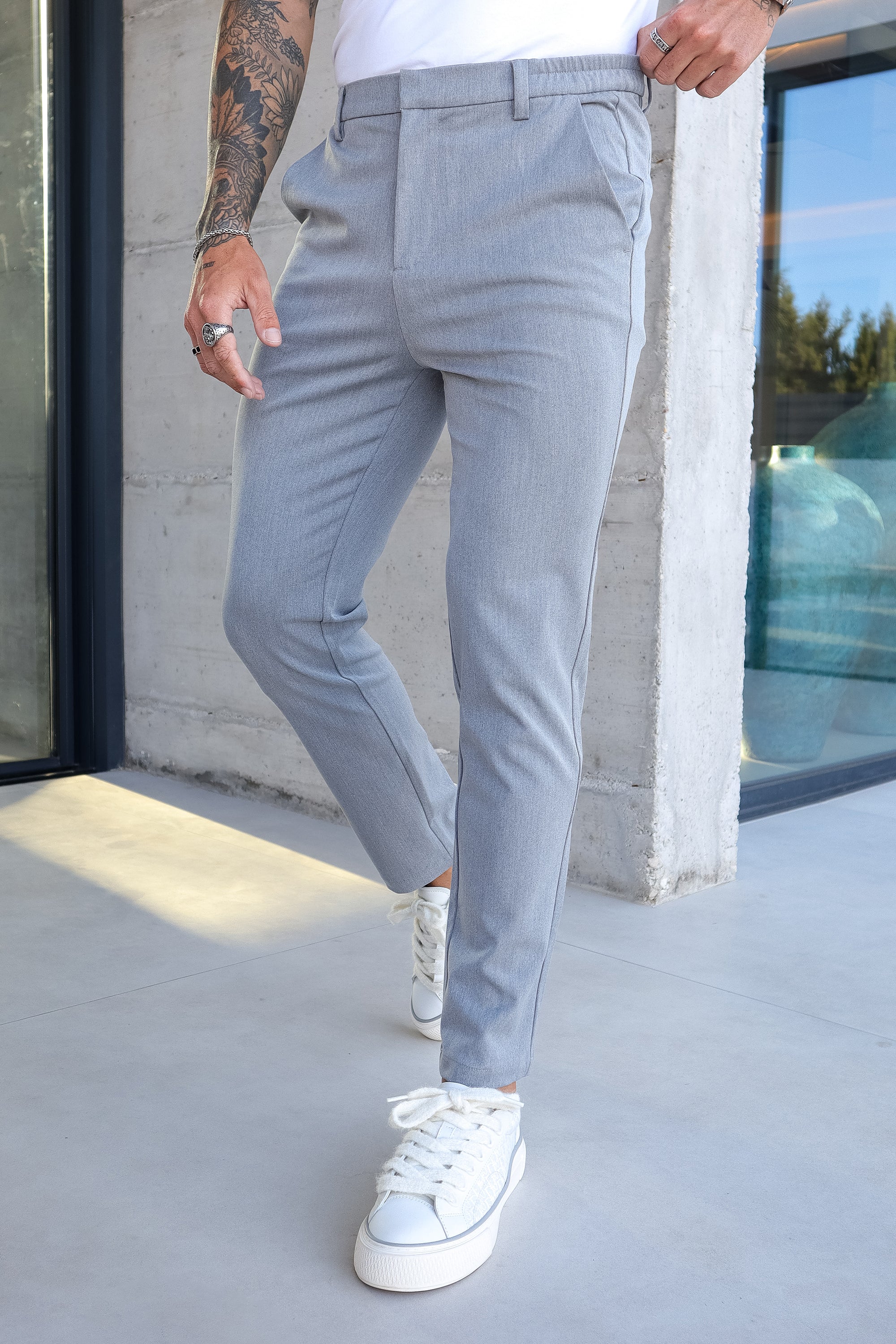 THE SILVIO TROUSERS - LIGHT GREY